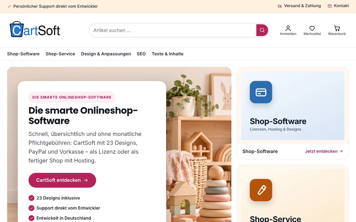 Design Kinderland für CartSoft
