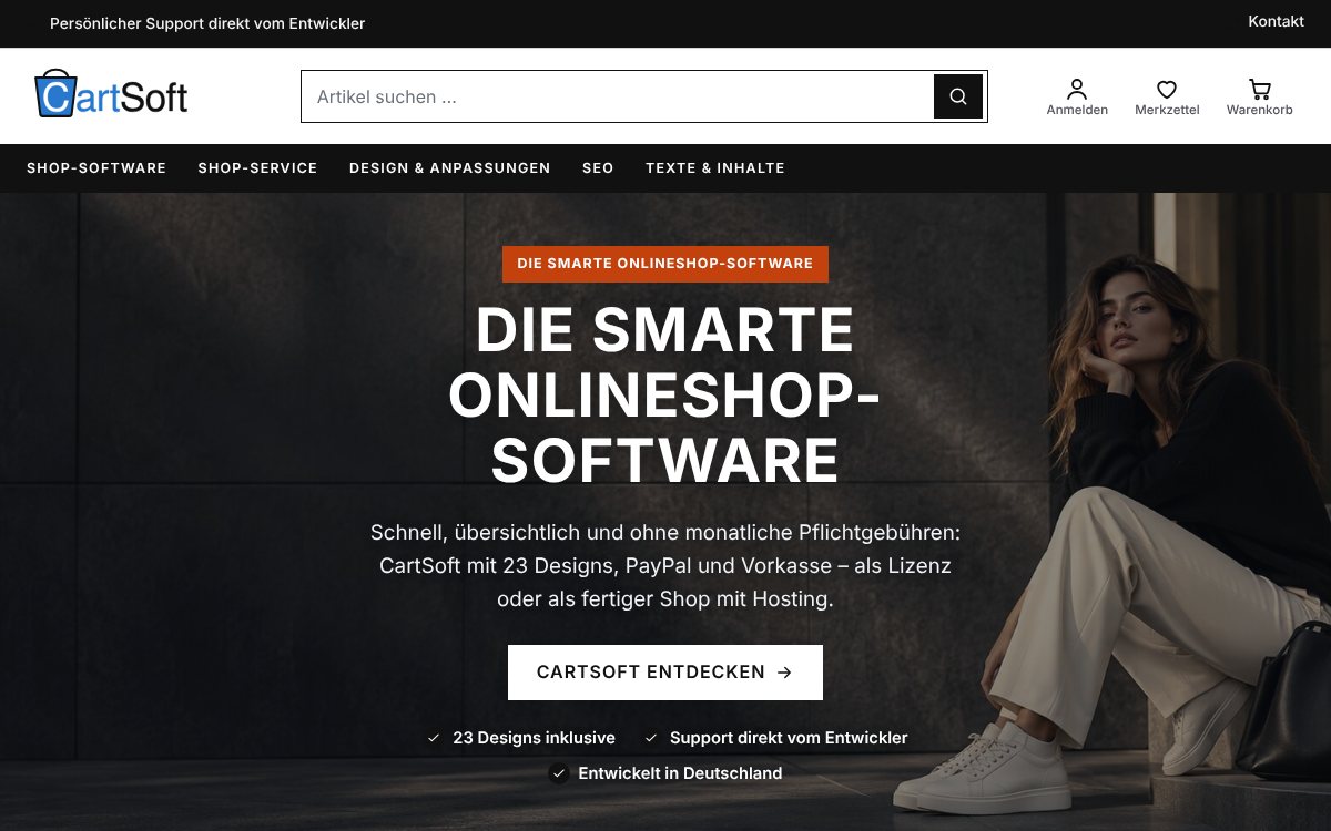 Design Laufsteg für CartSoft