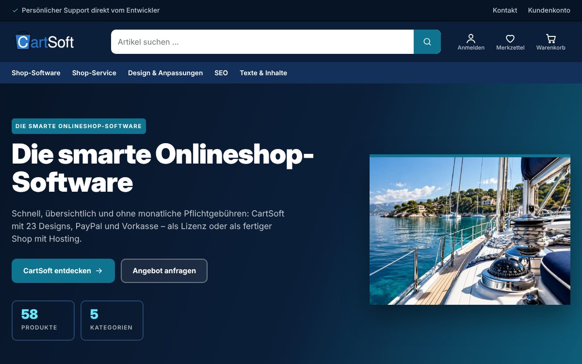 Design Ozean für CartSoft