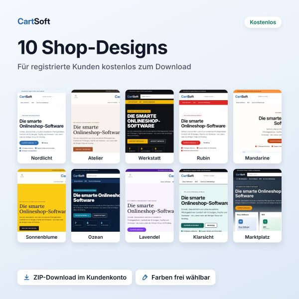 Die 10 kostenlosen Shop-Designs von CartSoft