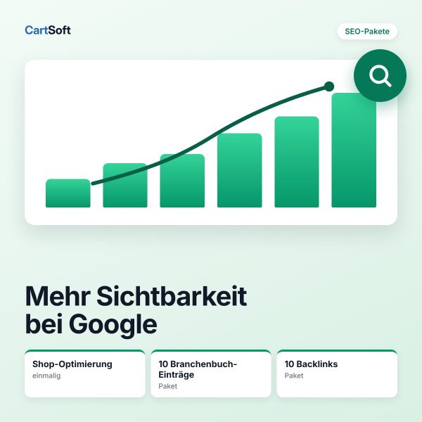 SEO-Pakete: Shop-Optimierung, Branchenbuch-Einträge und Backlinks