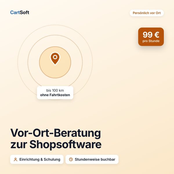 Vor-Ort-Beratung zur Shopsoftware für 99 € pro Stunde