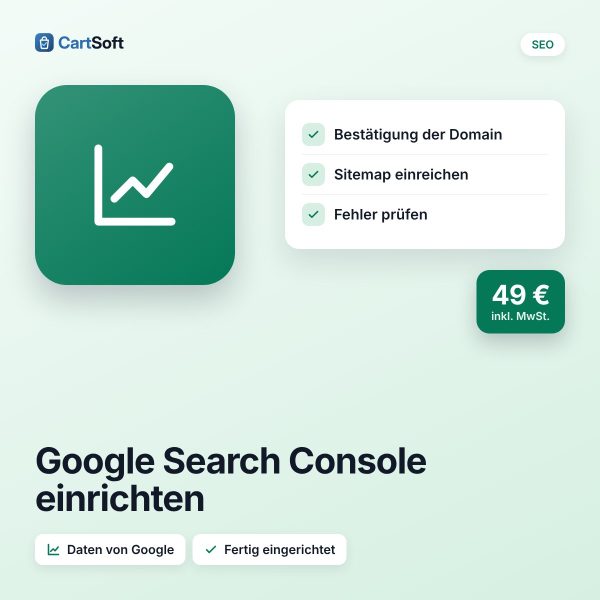 Google Search Console einrichten – Wir richten die Google Search Console für deinen Shop ein, reichen die Sitemap ein und