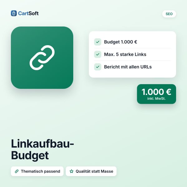 Linkaufbau-Budget: bis zu 5 hochwertige Backlinks – Hochwertige Backlinks von thematisch passenden, etablierten Webseiten: Mit einem Budget