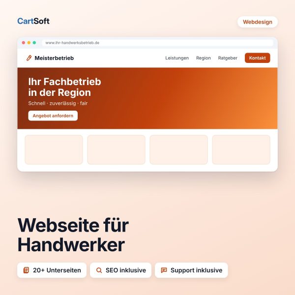 Webseite für Handwerker mit 20 Unterseiten und SEO